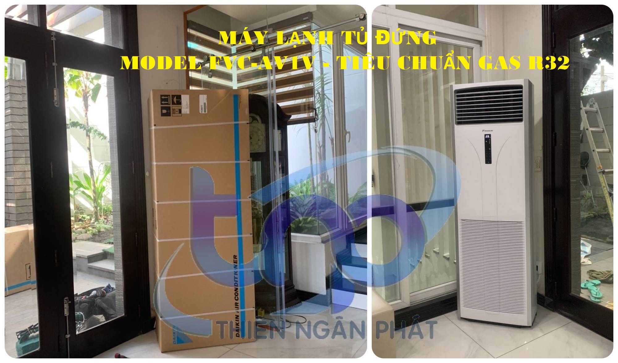 Khách hàng sử dụng máy lạnh tủ đứng cho phòng khách 
